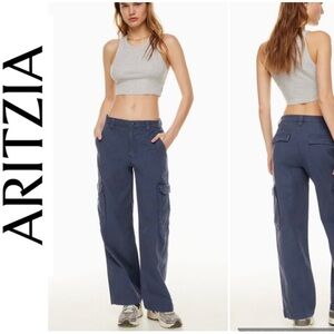 TNA Aritzia Corbett Shale Grey Wide Leg Utility Cargo Relaxed Wide Leg Pants